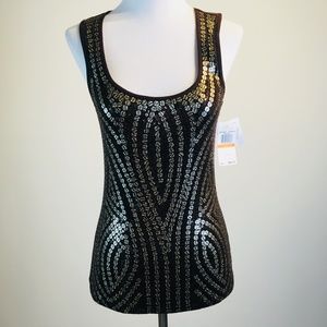 Michael Kors MK Brown Sequin Tank Top Size Small